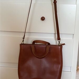 Madewell Brown Leather Tote Bag
